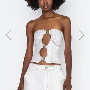 White buckle bustier top
